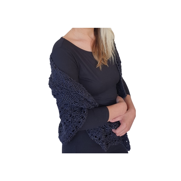 Knitted Shawl Black - Image 4