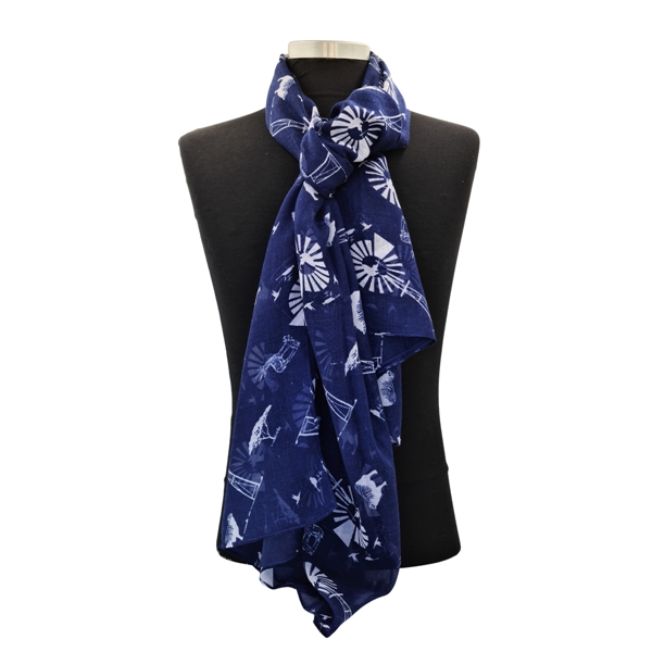 Scarf (Navy & White)
