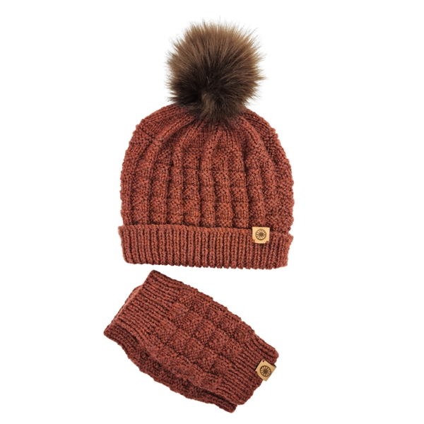 Beanie & Wrist Warmer Set (Rust)